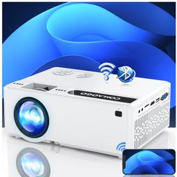 Beamer, 5G WiFi Bluetooth 5.1 Projektor, 9800-Lumen-Upgrade-Mini-HD-Filmprojektoren, Wireless Synchronize Screen, Heimkino für HDMI, USB, VGA, PC, TV-Box, iOS- und Android-Telefon