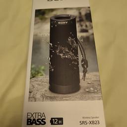 Verkaufe neue original verpackte und unbenutzte Sony SRS-XB23 Bluetooth BoomBox mit Extra Bass. 12Stunden Laufzeit, App Sony Music Center für Android und iOS. Spitzensound und wasserdicht. Ladung über USB-C, Kabel im Lieferumfang. Neupreis 139,95€, VB 59€