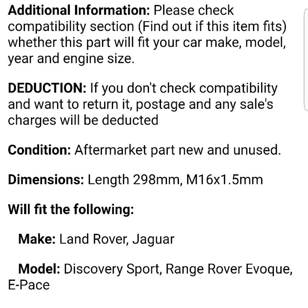 range rover track rod end. in B63 Dudley für 15,00 £ zum Verkauf ...