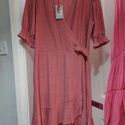 ladys oasis pink dress new with tags size 12 with side tie detail lovely dress collection only.