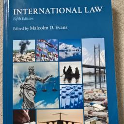 International Law core textbook for Law degree undergraduate course.  5th Edition.  Edited by Malcolm D Evans.  Published by Oxford University Press.  Good condition.
ISBN 9780198791836