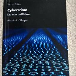 Cybercrime core textbook for Law degree undergraduate course.  2th Edition.  Alisdair A Gillespie  Published by Routledge Very good condition.
ISBN 9781138541788