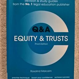 Concentrate Equity & Trusts questions & answers 3rd Ed Great for revision for undergraduate law course. Author: Rosalind Malcolm Published by Oxford University Press.  As New.  ISBN 9780198853213
