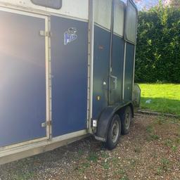 Good condition

Tows lovely

Good tyres, comes with a spare

Lights and brakes working

Just been serviced including new brake cable and electrical fitting

Could also be used to convert into a mobile bar/food box etc

Carries two horses

Double Brest bar available

Aluminium Floor
