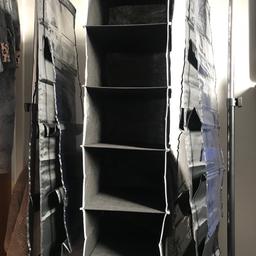 A selection of wardrobe organisers include 2 hanging for shoes or handbags, 1 for folded clothes, tops … all hook onto a standard clothes rail

Items on displays ie clothes/ handbags for illusion only and not included 

1 price for all 3 items, all brand new