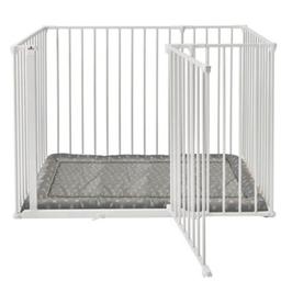 Playpen

Good quality product and in good condition. No mat is included. 

BabyDan Flex Square, White

Give your little one a safe place to play with the BabyDan Square playpen. You can open the gate both ways with just one hand.

Photos are from the website.

* Size (inside) 70x102 cm
* Opens both ways
* Operated with one hand
* Can be converted into a safety gate

By purchasing a wall attachment kit, you can easily convert the playpen into a safety gate when your child gets too big for the playpen. The safety gate is ideal as a room divider, used for a wide or irregular staircase, doorway, or fireplace. To make it gate more flexible, you can extend it with both small and large sections, which you purchase separately.