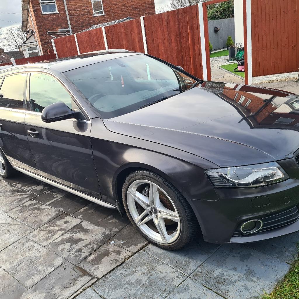 Selling my Audi A4 Avant S -line Special Edition. Mostly used for motorway journeys to work every day.

Only selling due to purchase another car. Car has had Timing belt and water pump replaced and also has had flywheel replaced at the same time. Drives really nice and smoth. 8 gearbox automatic no issue at all. Great car for long journeys. I have also fitted dashcam. New Egr valve, new lower arms, top arms no nocking suspension. Private reg included. Please see attached photos spare parts and engine oil, l didn't have time to replace it.Body condition good , stone chips. Frot windows little crack but not noticeable.

Car has half leather S line seats and the top spec High stereo. and sub fitted in the boot that can be controlled from the centre console. AC works well any questions please ask. Collect from b23 5nn

Next MOT due 01/10/2024 .Private sale no trader and will not ship abroad. Car seen as sold.07761702330