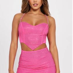 Brand New Pink Skirt set by Fashion Nova, with tags and original packaging. Medium size. Cash on collection