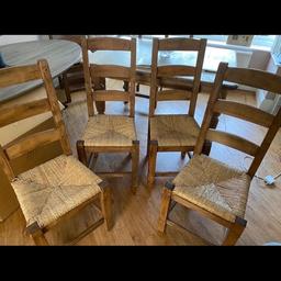 4 x solid oak high back heavy duty dining chairs & 2 x high back carver chairs. Would suit any up cycle project or rustic just as they are. Seating on 2 carver chairs needs upholstering.
Cost £1200 new
