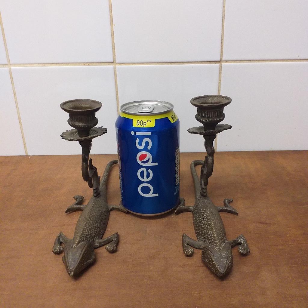 bronze lizard candle holders