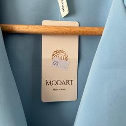 Beautiful , baby blue, very elegant dress . It has separate belt . New with tags . Size M .