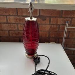 Red glass lamp base.