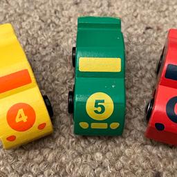 Set of 3 wooden toy cars , very good condition