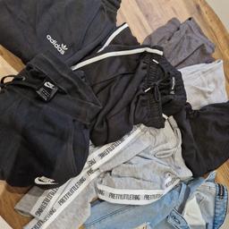 Mixture of Joggers Adidas, Nike, Pretty Little Thing, Asos & Primark, Also Pretty Little Thing leggings & 1 pair of Jeans

Adidas & PLT Joggers & PLT jeans only worn once

Total of 8 items

Sizes are XS, 4 & 6