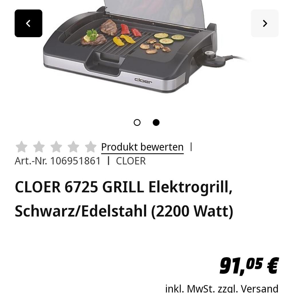 Barbecue Grill (Elektro)
2200 W
schwarz/ Edelstahl
Größe der Grillfläche 290x390mm
Mit Garantie!
NP 91€
Preis Neu 50€