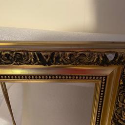 Decorative gilt picture frame moulded detail small amount of damage at one end see pictures 88 x 72.5 cm picture size 76 x 60 cm