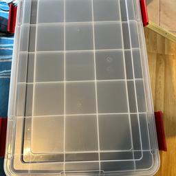 Iris Ohyama, Air tight plastic storage box with lid and closing clips, 50L, Set of 2