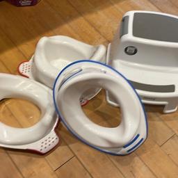 Toilet step for children, £10, potty £3  and 2 toilet seats £5 from a nonsmoking house buyer collects thanks