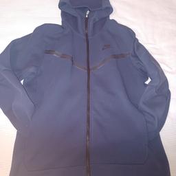 Full tracksuit, Nike Tech Fleece.
I paid £200 18 months ago from JD Sports. The colour is navy
The Jacket has a hood, 2 side pockets, zip pocket on the front. It is Meduim size, Nike logo on front of jacket.
The bottoms are L in size 2 side pockets. draw string inside waist of pants. In good condition, only one slight imperfection on the back of pants in the bottom are a slight pull, very hardly noticeable.