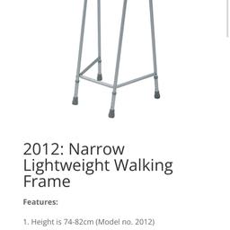 Ultra Narrow Walking Frame - Standard 
In excellent condition
Please do look my other items
From a pet an smoke free home
Only collection
Peckham