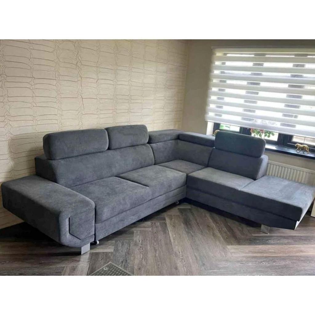 Artic corner sofa bed will be a great centerpiece of a modern living room . Due to it's size & a long chaise , it will accommodate all your family & friends .
Chrome , metal legs are the great addition to this stylish sofa.

🔎 Specifications :
• Available in right & left hand orientation
• Contemporary Design
• Sleeping Function
• Pull-out Mechanism
• Storage For Bedding
• Different Colour Available
• Three Adjustable Headrests
• Comes With Two Sections

Dimensions :
Sofa : Width 270cm
Depth 235cm
Height 92cm
Sofa Bed : Width 195cm × Depth 118cm
Contact for more details:07745816778 WhatsApp only