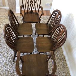 Six Wheelback Chairs, four chairs, two carvers, can deliver around Stoke on Trent only