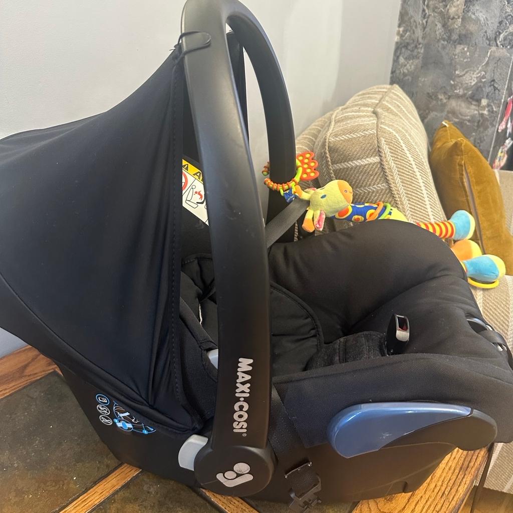 Maxi cosi car seat lightweight amazing used for a bit as have two car seats. Want gone asap.
Comes from smoke and pet free home
Have lots of other baby stuff I’m interested