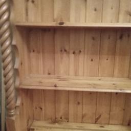 Solid pine dresser. Two door cupboard decorative shelf unit, with plate stand groves, bun feet. Good condition; ideal ùpcycling project.
Top and bottom section detach for transport.
Buyer collects from St Leonards on Sea.