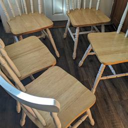 Amberley Two Tone chairs are available to buy separately (15 pounds). They feature the same beautiful turned wood legs and contrasting natural seat. Requires wood glue and some tlc to bring it back to its original condition.