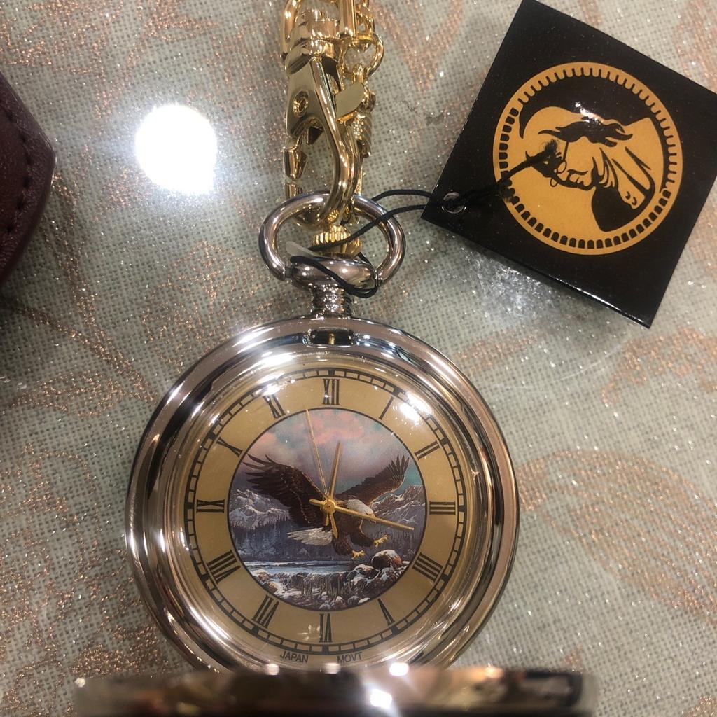 Franklin Mint Pocket Watch. American Eagle dial with Malachite case, the collectors choice. Beautiful as a gift or keepsake. Brand New not used