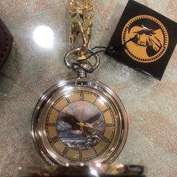 Franklin Mint Pocket Watch. American Eagle dial with Malachite case, the collectors choice. Beautiful as a gift or keepsake. Brand New not used
