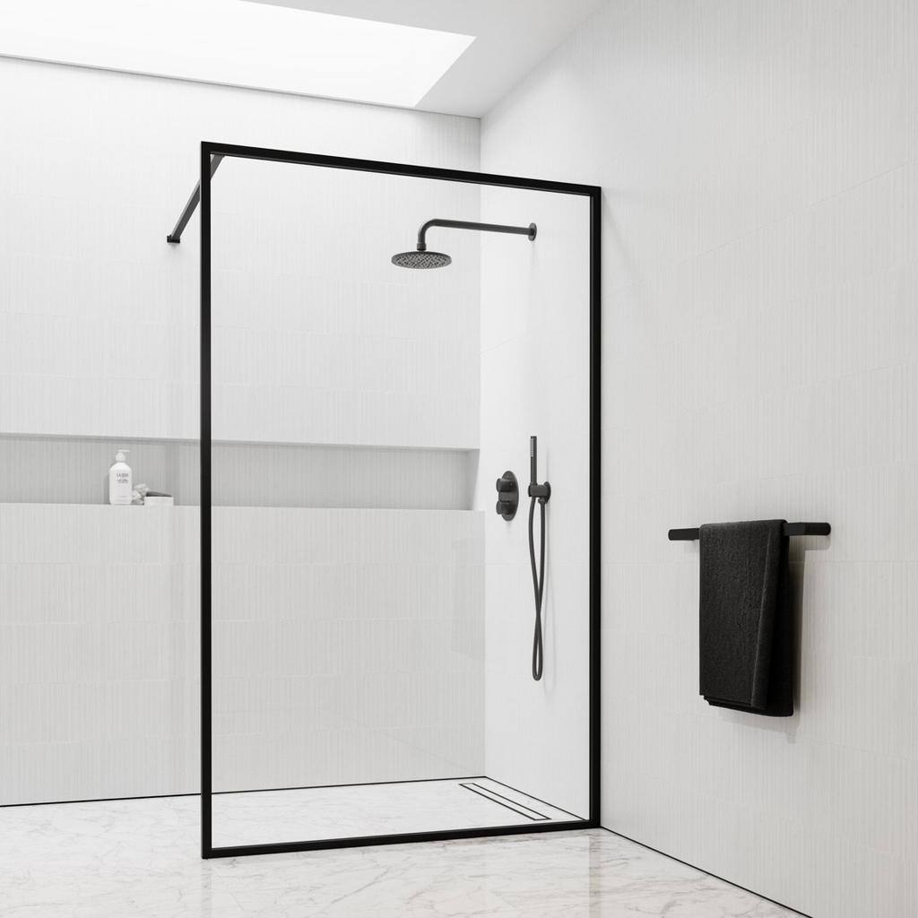 Matt black shower screen by Lusso Stone.

1200 (W) x 1950 (H) mm

This is brand new and in the original box. Didn’t fit the space it was needed for, and unable to return. Purchased for £775.

This on trend matte black shower screen is the perfect way to complete your high end bathroom design. Complete with angular edging and a minimalist finish, this ultra-modern shower screen is the ideal choice for those who want to create a contemporary and simplistic aesthetic in the bathroom.