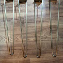 4x Hairpin Table Legs Hair Pin Legs Set for Furniture Bench Desk Metal Steel DIY. Colour brass , 70cm