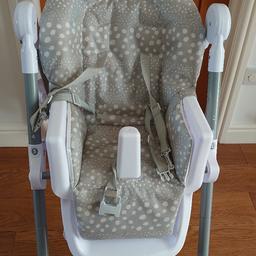Mamas and Papas Snax highchairs. Suitable from birth to age 4. Barely used. Have a storage baskets below. With a tray and tray insert. I have two highchairs from my twins. Very sturdy and durable. Fully assembled, fold flat for storage and can fit in a car boot.