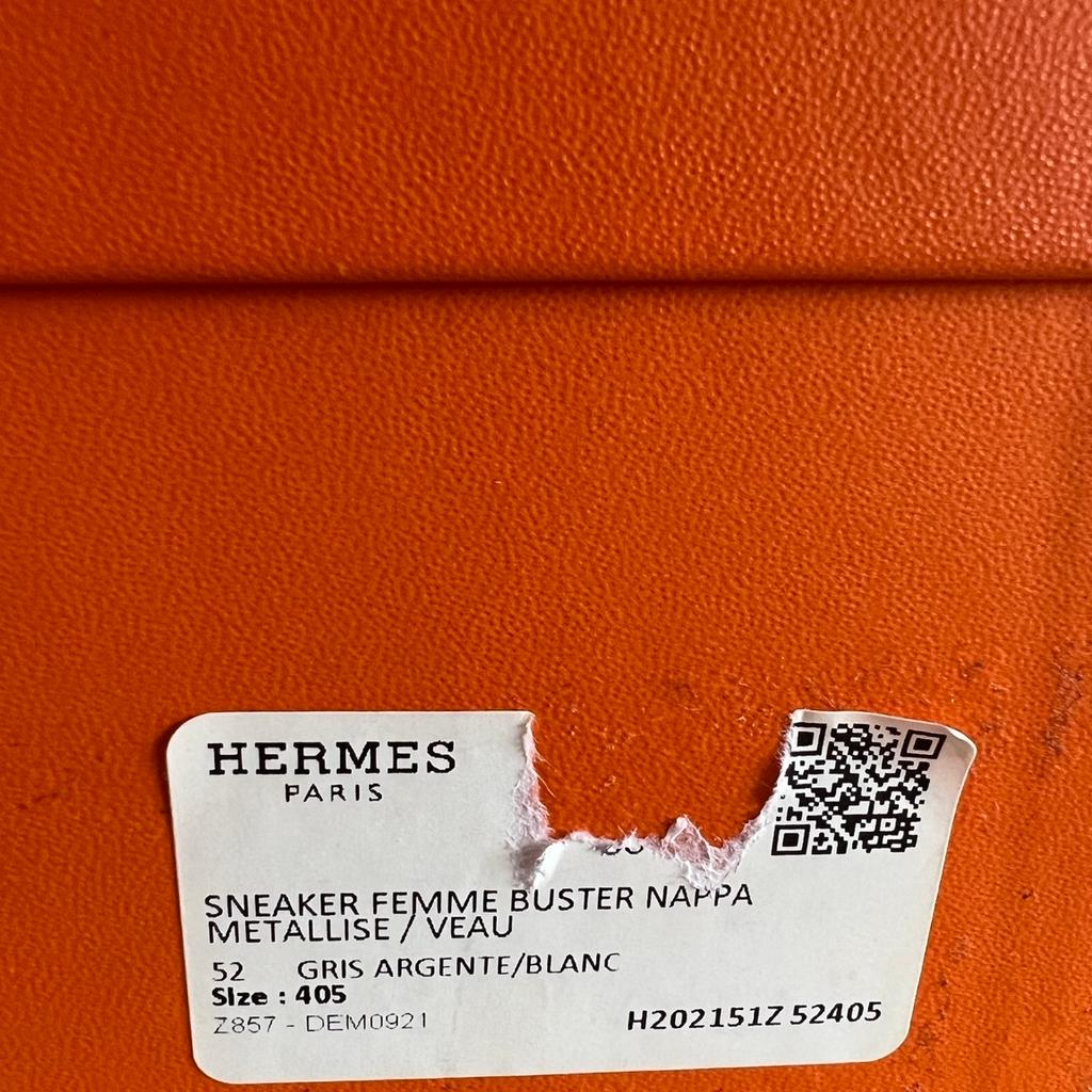 Brand new with box Authentic Hermes Sneakers Metallise Buster Nappa Size 40.5 EU women (7.5-8 UK Men) unisex. Made from Calfskin Leather. Never been worn.