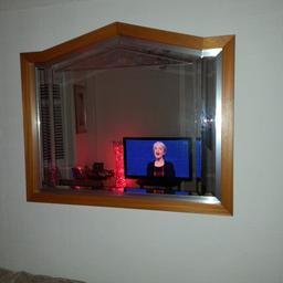 large light wood wall mirror, perfect for large space on wall, in perfect condition. REDUCED price