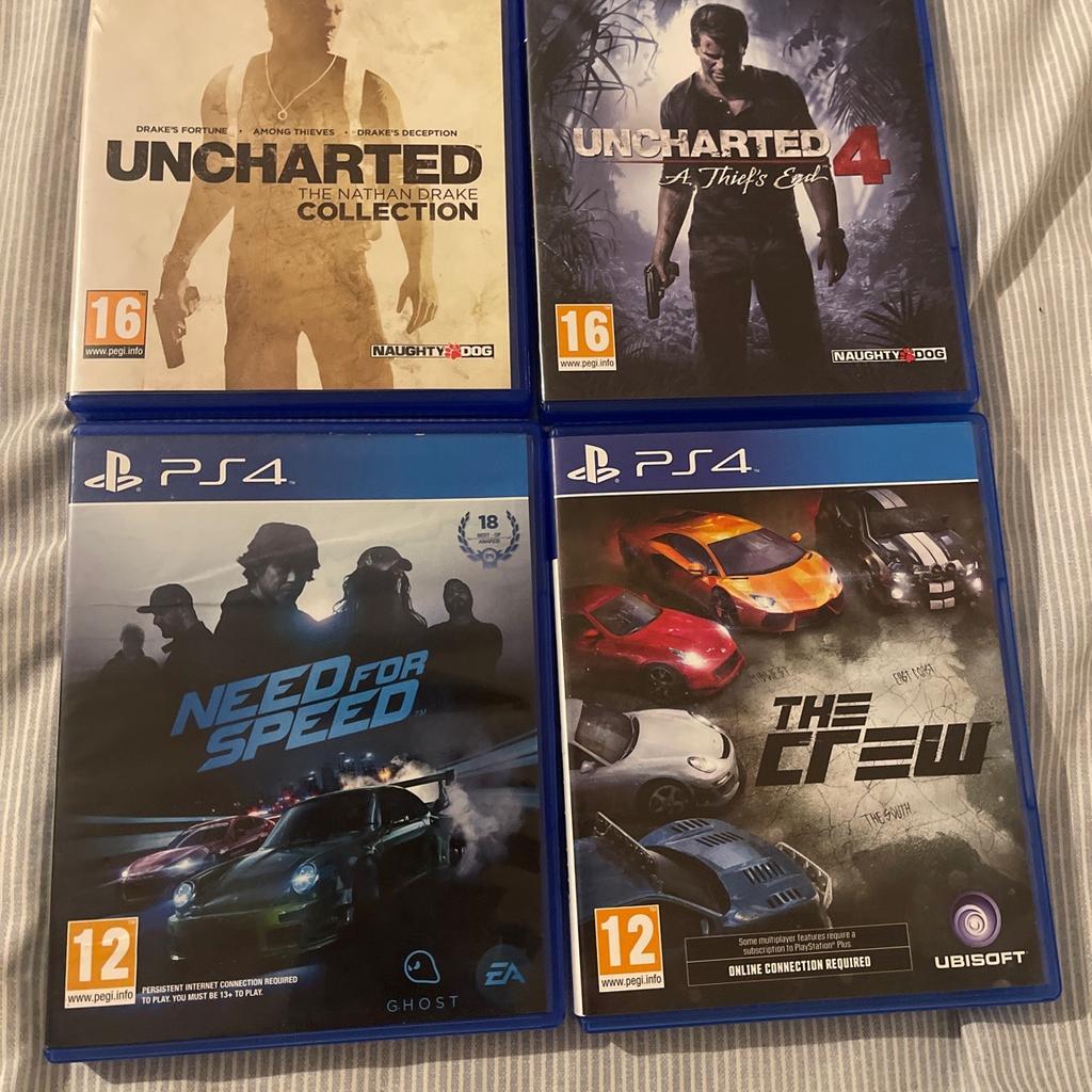 4 really good ps4 games. Rarely used. No scratches. Quick sale!!!