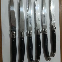 #valentine

Elevate your dining experience with this brand new 6-piece LAGUIOLE steak knives set. Crafted from high-quality stainless steel, each piece boasts a sleek black handle for a touch of sophistication. Perfect for hosting dinner parties or simply enjoying a delicious steak at home, this set is designed to serve 6 people, making it ideal for families and larger gatherings. The set includes all the essential pieces needed for a steak dinner, making it a must-have addition to your cutlery collection.

Order now and add a touch of sophistication to your home!

The set is formed of 6 items.

Free Royal Mail Tracked 48 (with insurance included) to any mainland UK address.
Paypal payment and shipping to registered address only, to guarantee buyer and seller.

Please ask for any information needed.