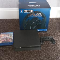 play station 4slim
with games
and also racing steering wheel
all working perfect