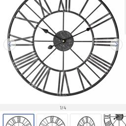 Currently in Argos for £28

Introduce some industrial chic to your home with this stunning oversized clock. With a 45cm diameter, it'll transform a large empty space into a feature wall. Finished in black with a distressed look, it adds a rustic, country feel, and the large, easy-to-read numerals mean you won't be late again! Kept accurate with a quartz movement, this is one trendy timepiece you can rely on.

Quartz movement.
Diameter 45cm.
D4.3cm.
Batteries required 1 x AA (not included)