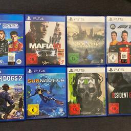 PS4/PS5 Spiele

Hogwarts Legacy - 45€
Resident Evil 4 - 35€
Call of Duty MW2 - 40€ 
Subnautica - 15€
Mafia 3 - 25€
F1 2022 - 20€
F1 2021 Upgrade auf PS5 - 15€
Watchdogs 2 - 10€

Bei Interesse melden!