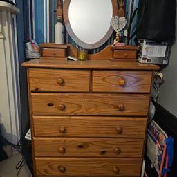 chest of draws with mirror used condition. delivery available within reason. 
selling for 50