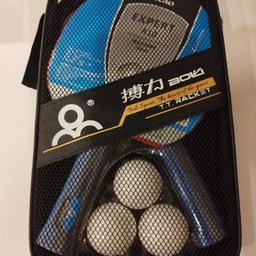 Brand new TT Racket set with two table tennis racquets and 3 table tennis balls.