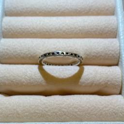 Size 54 pandora silver ring. Has been used but no longer wear silver jewellery and as a result selling all silver jewellery.