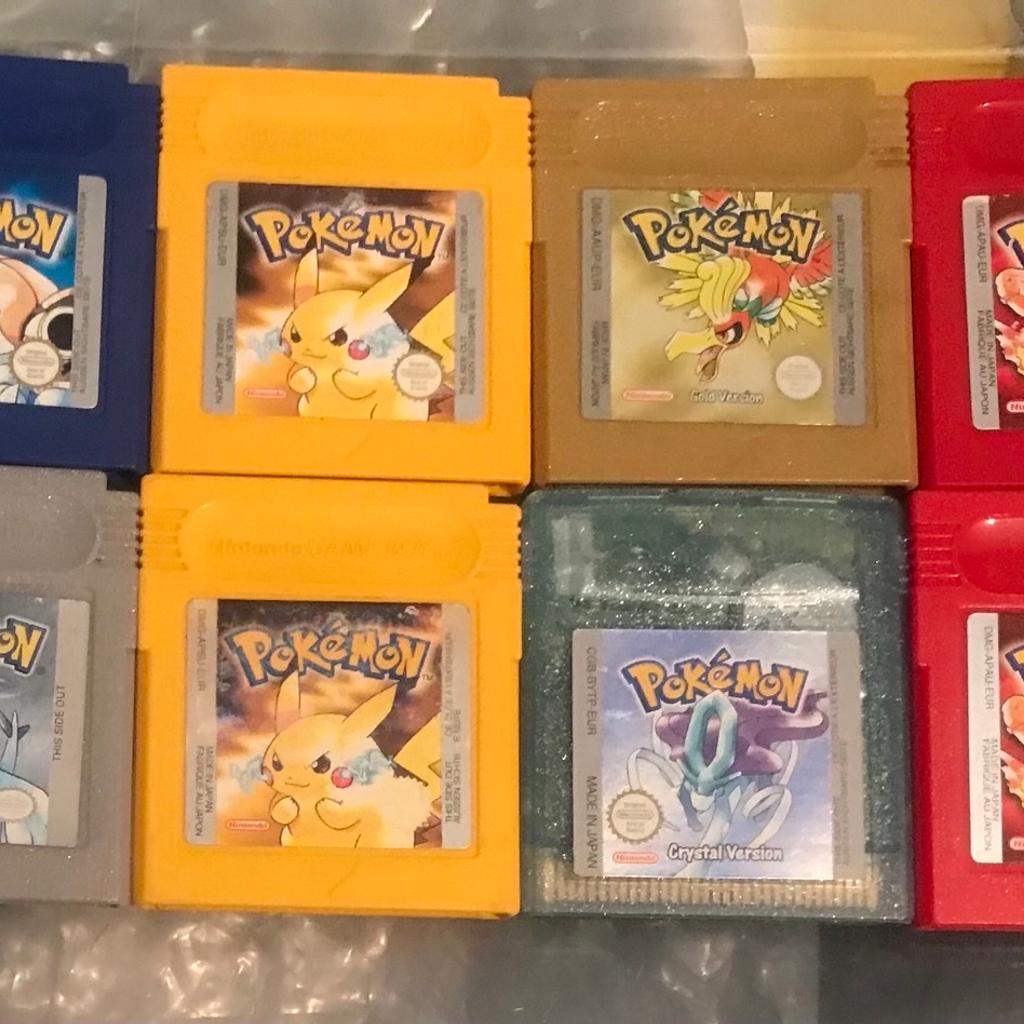 8 original games for sale. All have been tested and are genuine and one of them has the letter “E” .
Please look at all of the pictures and ask any questions. But please no global offers as they will be politely ignored.
Pokémon
Red yellow gold silver crystal and blue