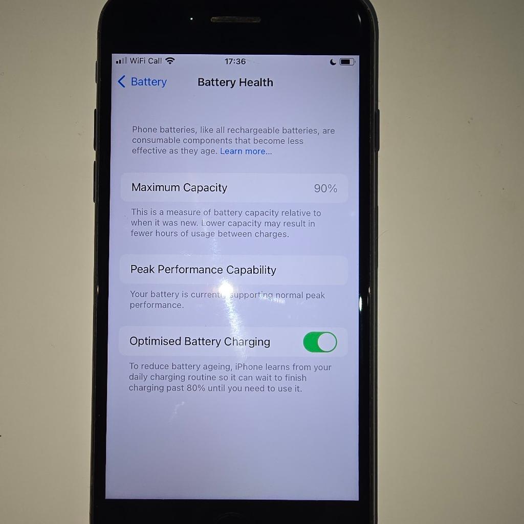 Apple iPhone 7
Battery Health : 90%
Storage : 32gb
Network : Unlocked
Condition : Used / Good Condition/ few age related marks/scratches as seen in images.
Colour : Matte Black
No Box, no charger
Sold as seen. No returns or refunds.