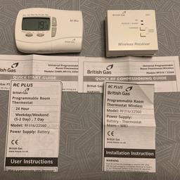 British Gas programmable room thermostat and wireless receiver
Comes with both sets of instructions as in pictures
Cash on collection only from CV10 - Whittleford area of Nuneaton.