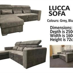 Luca sofabed available delivery available cash on delivery Luca Sofa Come Bed

LATEST AND NEW DESIGN IN STOCK

* - Brand new factory sealed 

* - Available in Grey color

* - Sofa Come Bed

* - This Sofa have Storage Space

* - Comes with foam-filled seats for a very fine-looking image – with the seating just as comfortable as its defined look.

Universal side Sofa

Get Brand New  SOFA 
 Premium fabric 
This beautiful  sofa have adorable Look , 
Solid hardwood frame.
Material 
Fabric
Sturdy Wood Frame
Colors : Grey and Blue

Dimensions:

Depth is 250cm
Width is 160cm 

Contact me on my business whatsapp for more information 
+447355332278
