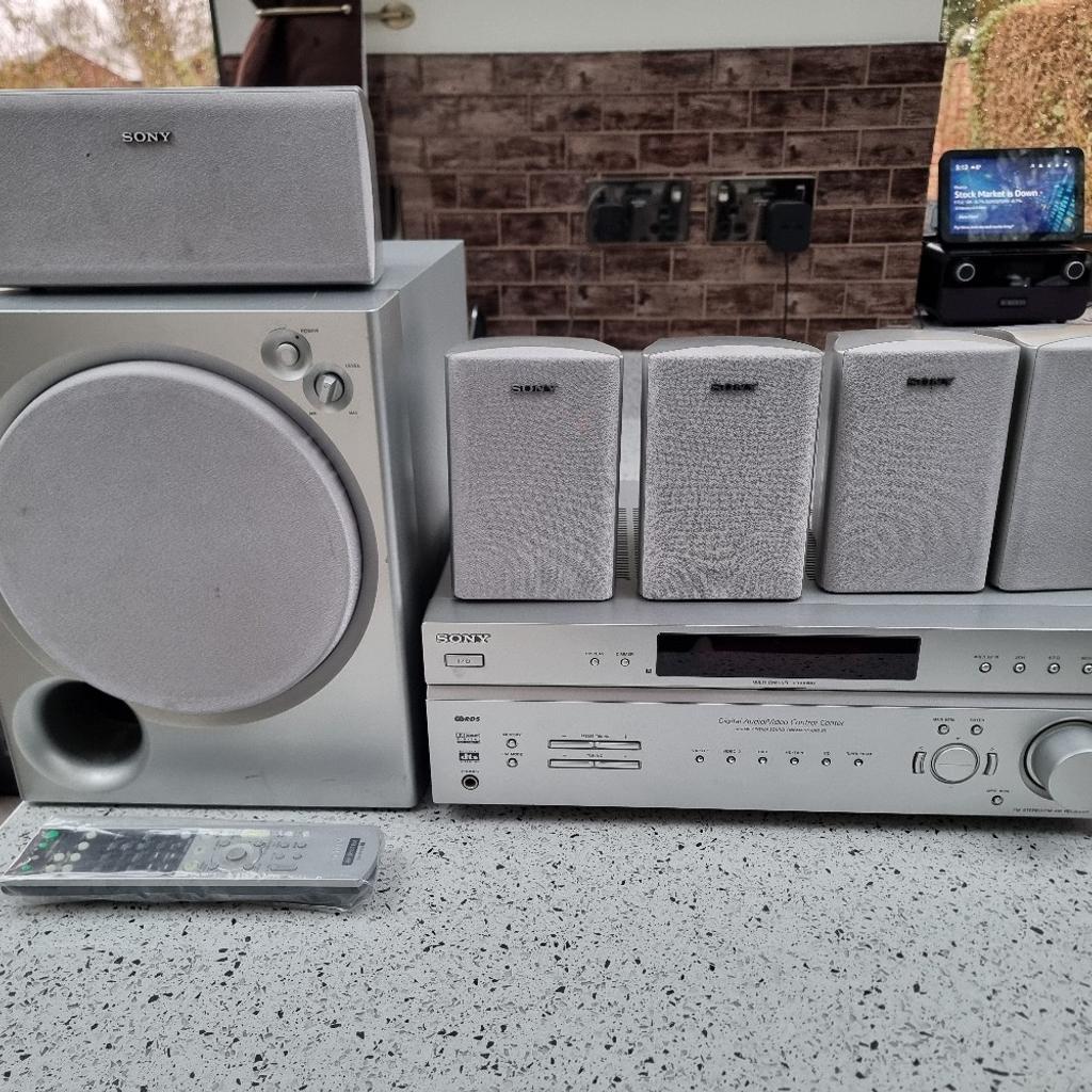 In good working condition. Comes with
• 5 speakers
• 1 subwoofer
• Amplifier STR-DE497P
• Remote
• Instruction Manual
• Speaker cable
More information about this product can be found here:
