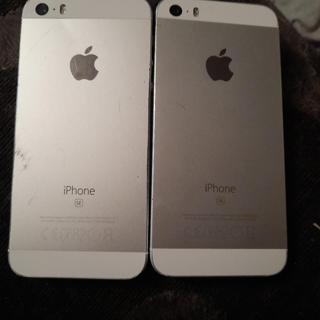 2 iphone se for parts only brought one off ebay to fix other but didn't need it after all as got other one working only to find out its got a password on it tried contacting the previous seller with no look so selling both for parts both are missing sim trays collection's only from pinxton as I don't drive